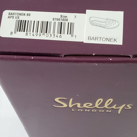 Shelly’s London. Bartunek Rhinestone & Metal Studded Slip-on Flats, Size 7 - Picture 4 of 4